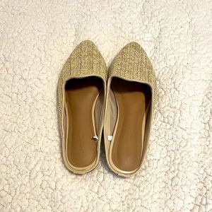 NWOB Rattan Straw Slip On Flats Mules